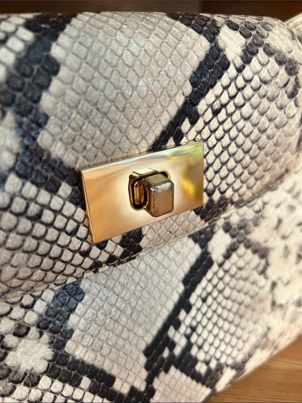 J. Crew Edith Snake-Print Shoulder Bag in Cream and Black - Picture 7 of 8